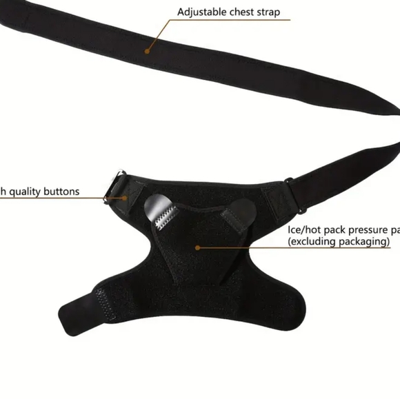 NWOT Black Neoprene Shoulder Stability Adjustable Brace Support Strap - Picture 3 of 17